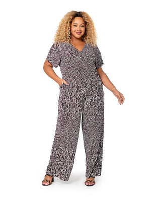 Macacão feminino Leota Ruby Wide Leg Cinza Tamanho 2X