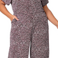 Macacão feminino Leota Ruby Wide Leg Cinza Tamanho 2X