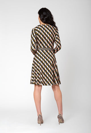 Vestido envelope perfeito com manga 3/4 para mulheres Leota