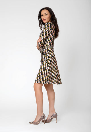 Vestido envelope perfeito com manga 3/4 para mulheres Leota