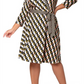 Vestido envelope falso Leota Perfect com borda geométrica Slice, tamanho 1X