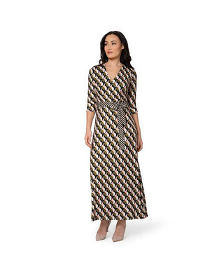 Vestido longo envelope perfeito feminino Leota laranja tamanho pequeno