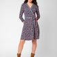 Vestido envelope perfeito com manga 3/4 feminino Leota azul