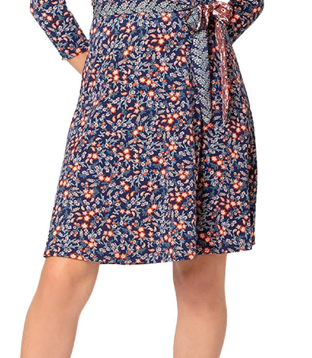 Vestido envelope sintético Leota Essential Jersey feminino azul tamanho X-G