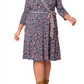 Vestido envelope falso perfeito para mulheres Leota, azul, tamanho 2X