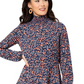Vestido de malha boho verde oliva com manga comprida Leota feminino, azul
