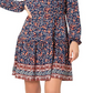 Vestido de malha boho verde oliva com manga comprida Leota feminino, azul
