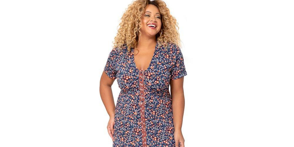 Vestido Francesca Feminino Leota Azul Tamanho 3X