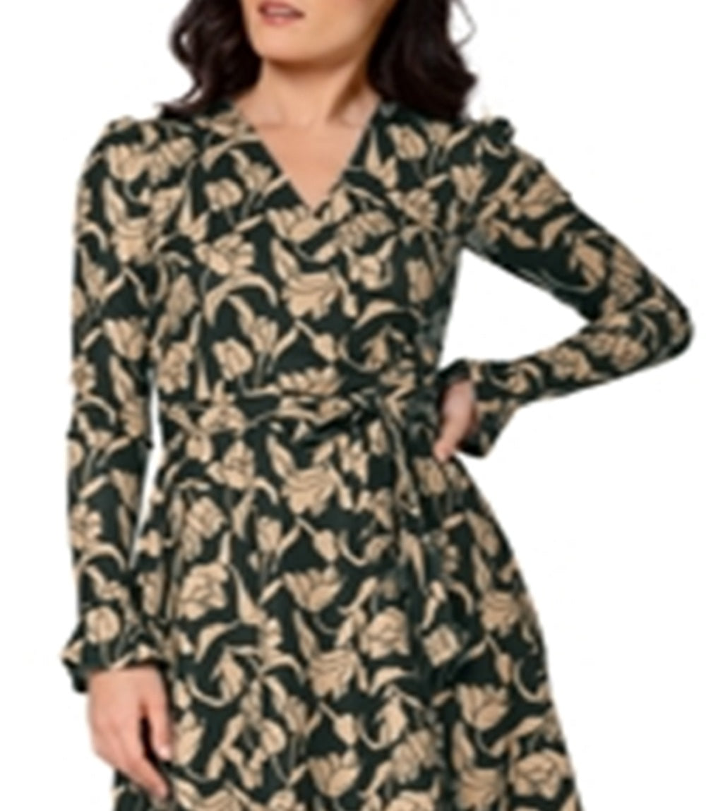 Vestido envelope falso Rosalia da Leota para mulheres, preto, tamanho extragrande