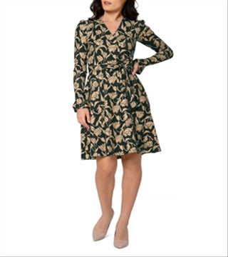 Vestido envelope falso Rosalia da Leota para mulheres, verde, tamanho XXL
