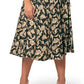 Vestido midi com manga balão floral Iman da Leota para mulheres, marrom