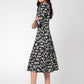 Vestido midi envelope Amiya manga 3/4 feminino Leota cinza