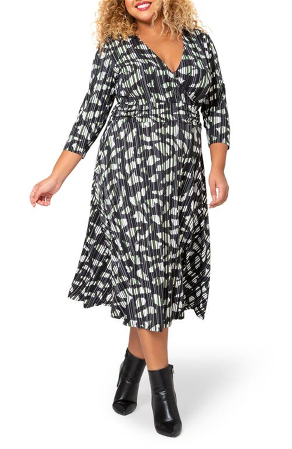 Vestido Midi Amiya Feminino Leota Preto Tamanho 2X