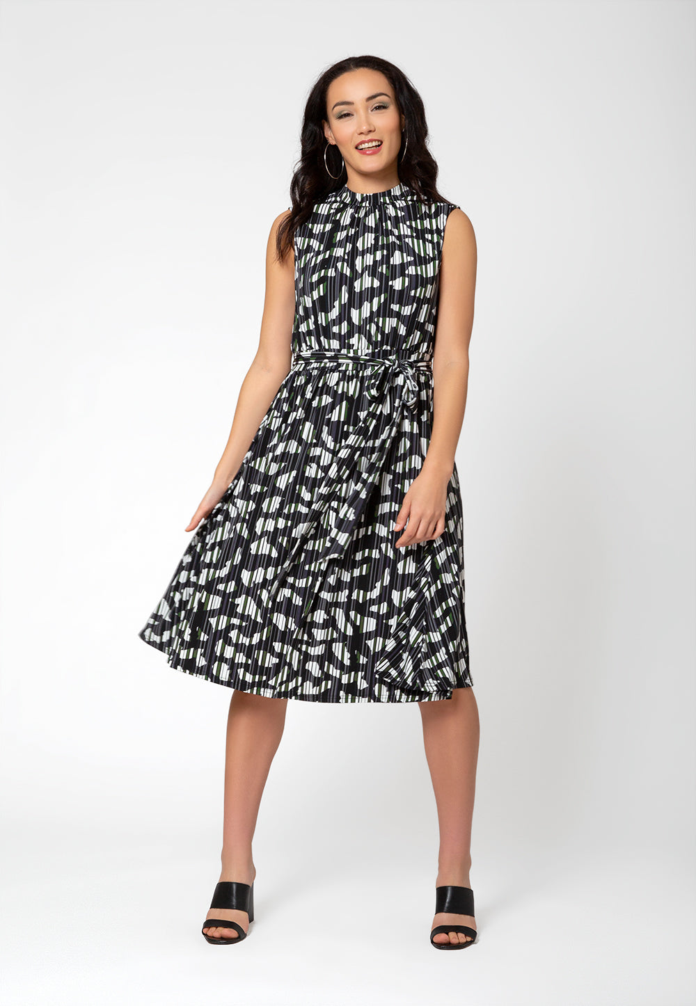 Vestido Midi Mindy Sem Mangas Leota Feminino Cinza