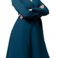 Vestido feminino Leota com manga bufante e estampa de envelope falso, azul, tamanho pequeno