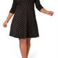 Vestido feminino Leota Katherine com estampa metálica, preto, tamanho 1X