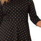Vestido feminino Leota Katherine com estampa metálica, preto, tamanho 1X