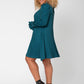 Vestido longo e fluido Bianca com manga bufante Leota feminino (curvo) verde