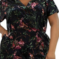 Macacão feminino Leota com estampa floral Ruby e veludo elástico, verde, tamanho 2X