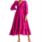 Vestido midi feminino Frida com costas abertas, rosa, tamanho P, Sabina Musayev
