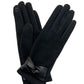 Luva de tela sensível ao toque Marcus Adler Bow Ultra Cozy Jersey feminina, preta, tamanho regular