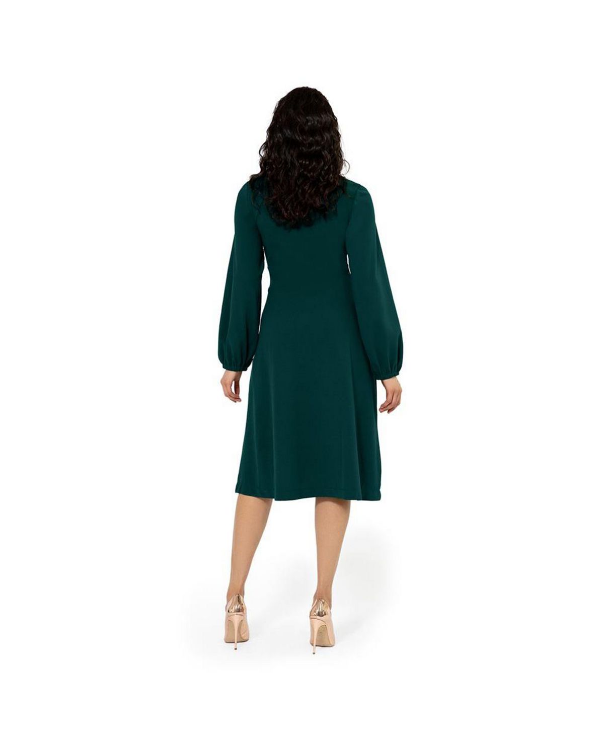 Vestido midi Leota feminino Marcy Fit and Flare verde tamanho pequeno