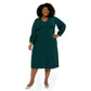 Vestido midi de manga comprida Francesca da Leota Feminino, verde, tamanho 1X