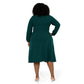 Vestido midi de manga comprida Francesca da Leota Feminino, verde, tamanho 1X