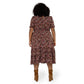 Vestido feminino Leota Mirand com estampa de gola falsa, vermelho, tamanho 1X