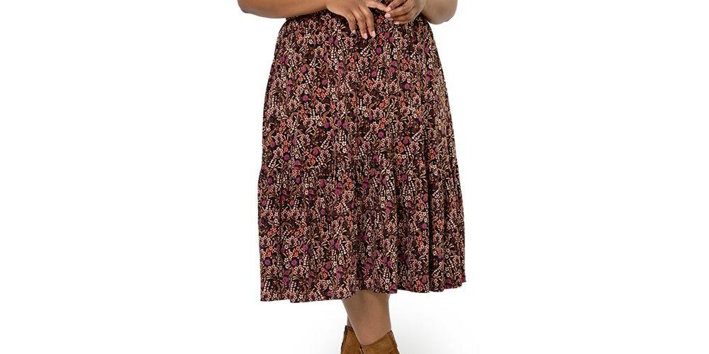 Vestido feminino Leota Mirand com estampa de gola falsa, vermelho