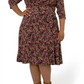 Vestido envelope falso floral perfeito para mulheres Leota, vermelho, tamanho 2X