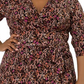 Vestido envelope falso floral perfeito para mulheres Leota, vermelho, tamanho 2X