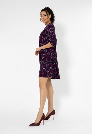 Vestido Melanie Manga 3/4 Leota Feminino Roxo