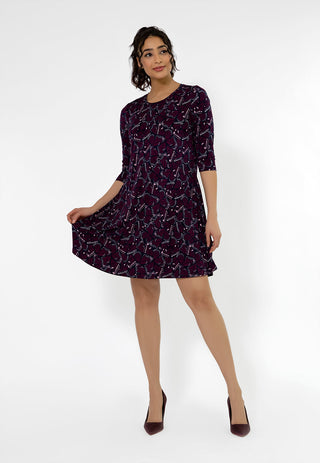 Vestido Melanie Manga 3/4 Leota Feminino Roxo