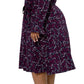 Vestido envelope feminino Leota Rosalia com manga bufante, roxo, tamanho 3X