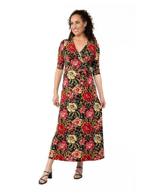 Vestido longo feminino Leota Perfect Wrap vermelho tamanho pequeno