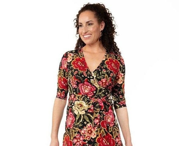 Vestido longo feminino Leota Perfect Wrap vermelho tamanho pequeno