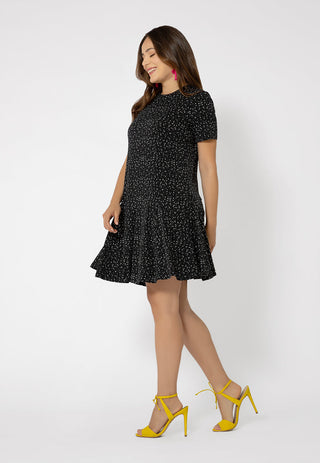 Vestido curto feminino Leota Serenity Swing, preto