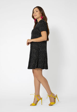 Vestido curto feminino Leota Serenity Swing, preto