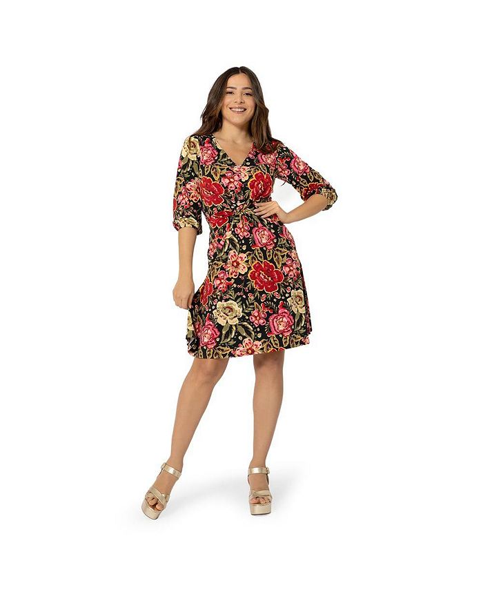 Vestido Tanya de malha elástica feminino Leota, vermelho, tamanho pequeno