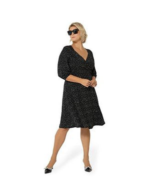 Vestido Becca com manga bufante e coração Leota feminino, preto