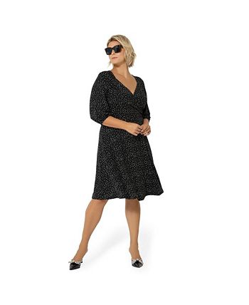 Vestido Becca com manga bufante e coração Leota feminino, preto