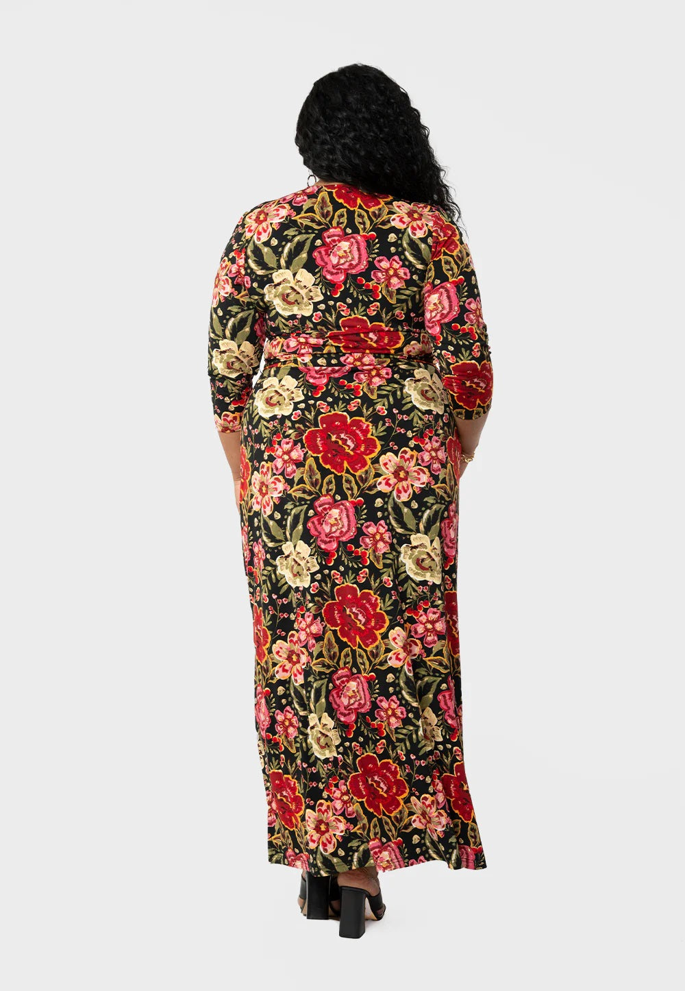 Vestido longo feminino Leota Perfect Wrap vermelho tamanho 2X