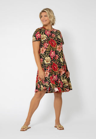 Vestido curto feminino Leota Serenity Swing (curvo) Multi