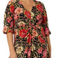Vestido feminino Leota Tanya com estampa floral vermelho tamanho 2X