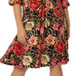 Vestido feminino Leota Tanya com estampa floral vermelho tamanho 2X