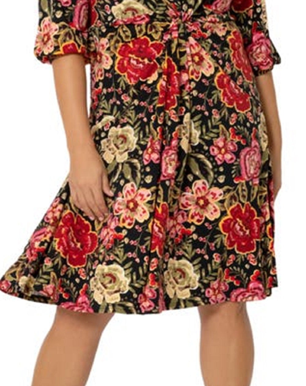 Vestido feminino Leota Tanya com estampa floral vermelho tamanho 2X