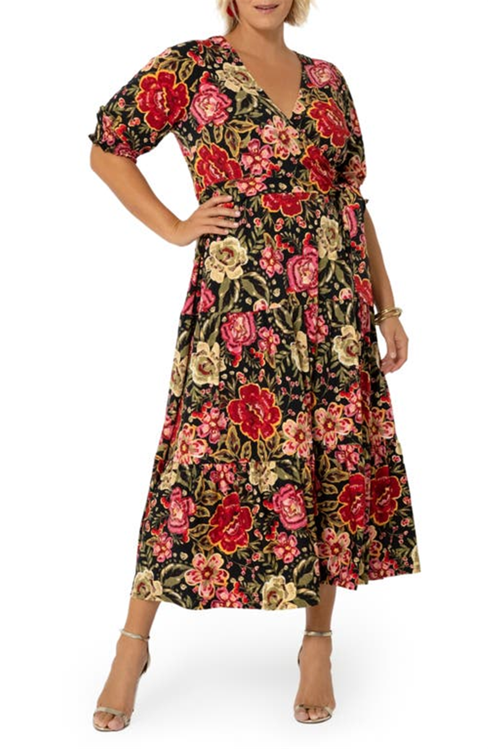 Vestido envelope falso Marlo da Leota para mulheres