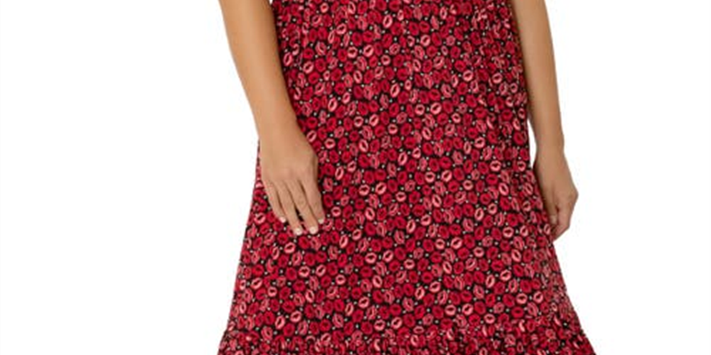 Vestido Kelly com babados e bainha vermelha da Leota Women's