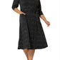 Vestido Eliza com cinto atualizado para mulheres Leota, preto, tamanho 3X